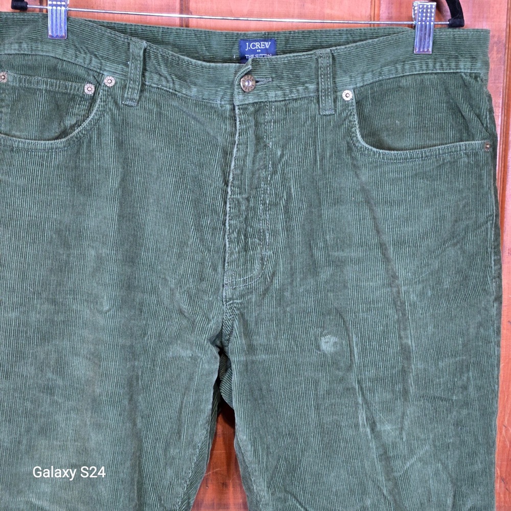 J Crew The Sutton Corduroy Pants Mens 36x32 Green Straight‎ Leg Casual